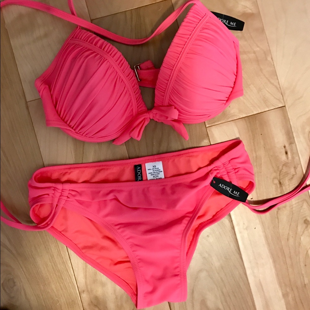 Pink push up bikini